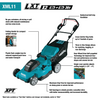 Makita 36V (18V X2) LXT® 21 Self‑Propelled Lawn Mower Kit with 4 Batteries (5.0Ah)