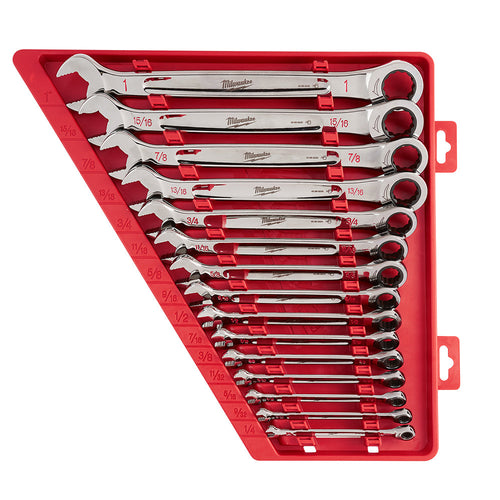 15pc Ratcheting Combination Wrench Set - SAE